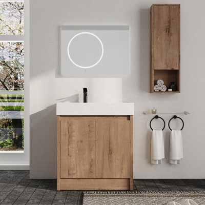  Ensemble de meuble-lavabo simple avec plateau en résine Quarnar