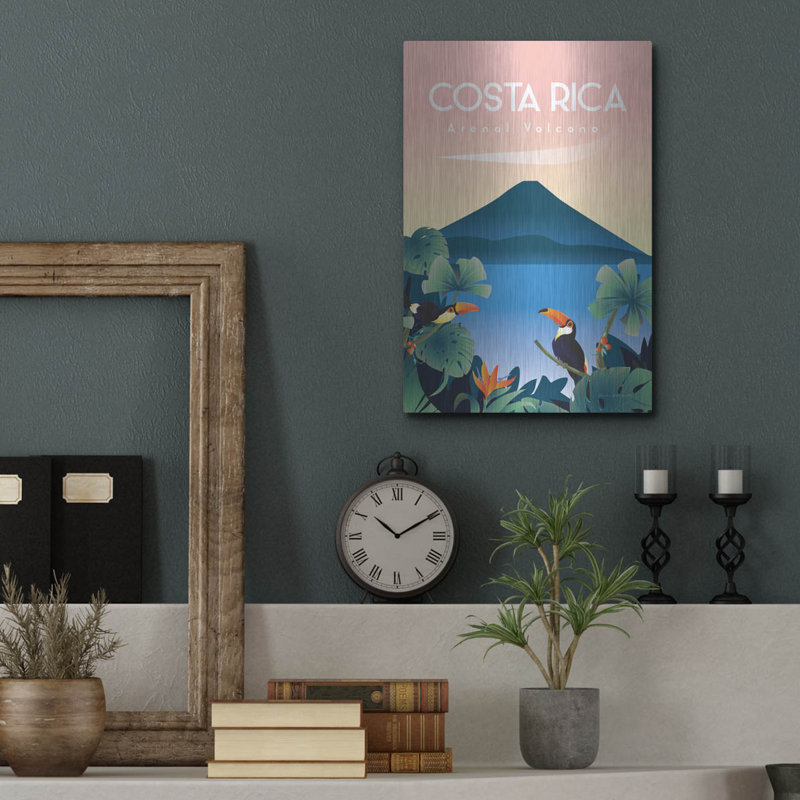 Art mural en métal Bay Isle Home ™ «Costa Rica» par Omar Escalante, H 16 po x l 12 po
