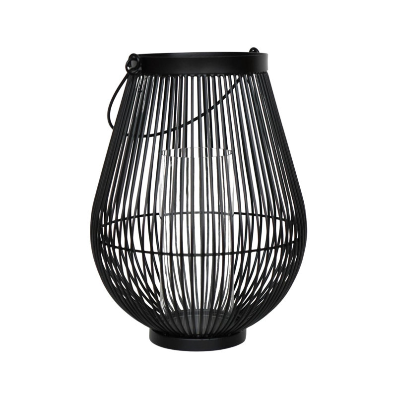Metal Tabletop Lantern, 46cm H x 35.5cm W x 35.5cm D