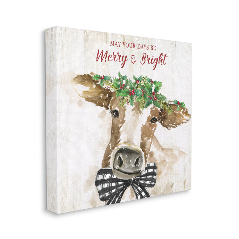 «Merry And Bright Holiday», impression sur toile, H 24 po x l 24 po x P 1,5 po