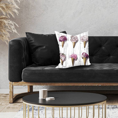 Peony cones - 18"x18" Throw pillow cover - Poly twill - Print on demand