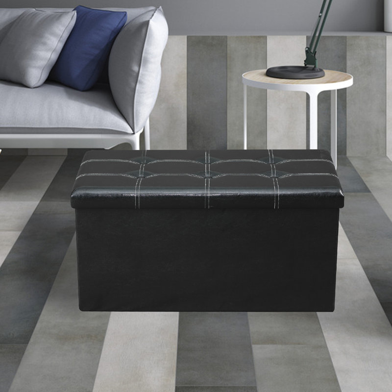 Mangine Faux Leather Ottoman