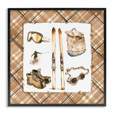 «Winter Sports on Plaid», art de la giclée encadrée par Geoff Allen