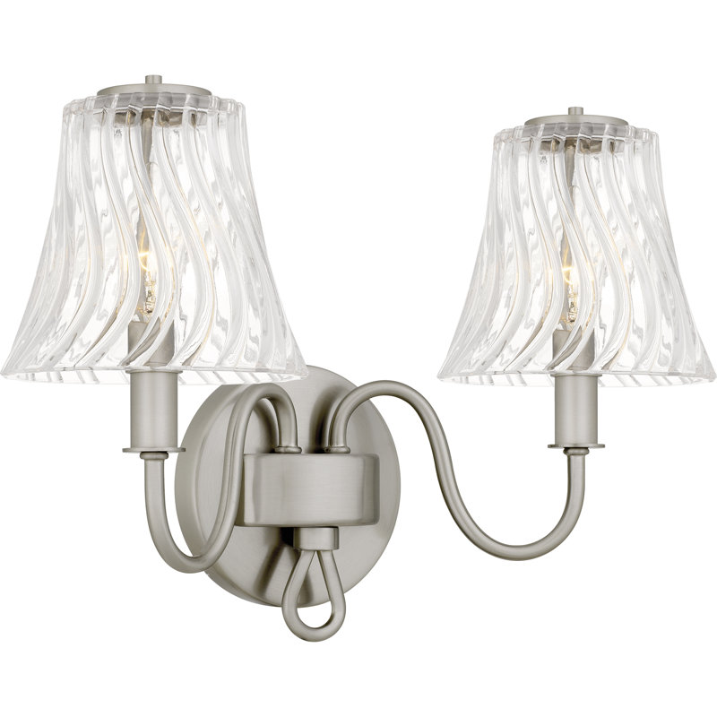 Luminaire pour salle de bain 2 lumières Amedio, Nickel brossé