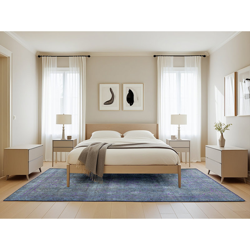 Tapis oriental bleu, Rectangle 5 pi x 8 pi