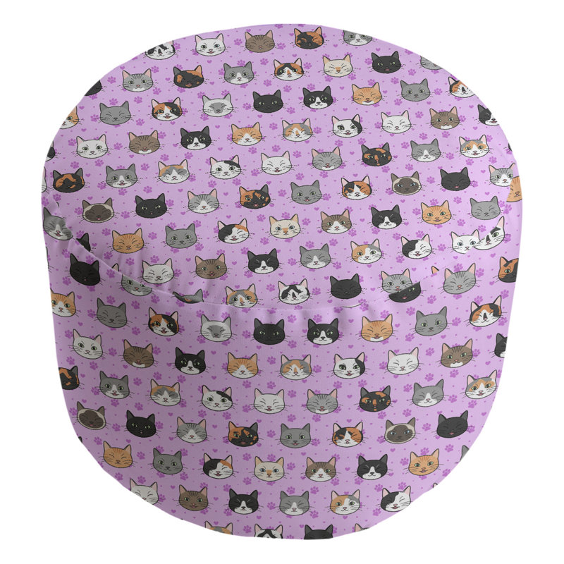 Repose-pieds cubique pour chat kitty Kitterman, Rose / gris / noir
