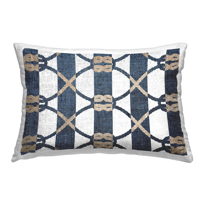  Striped Polyester Throw Pillow