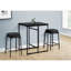 Table de salle à manger, rectangulaire, 32 po, petite hauteur, comptoir, stratifié noir, métal noir, contemporain, moderne-297895708