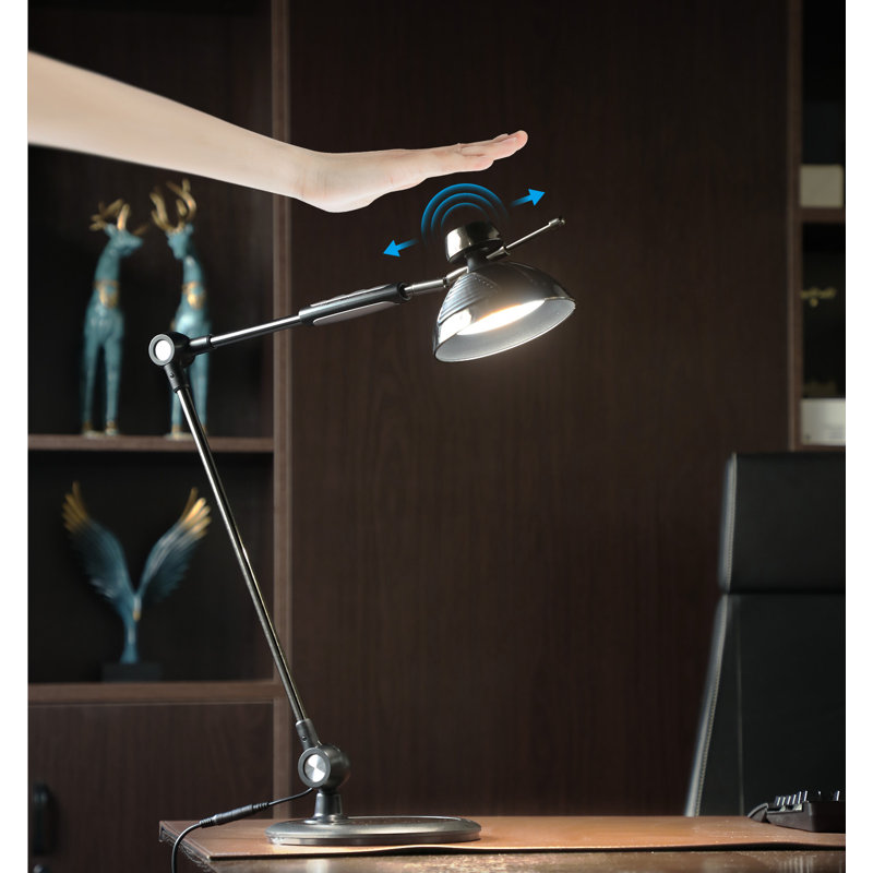 Large Size LED Table Lamp with Heavy Duty Metal Base, Adjustable Height, Dimmable 3CCT Integrated Desk Lamp, Gesture Control, AC100-240V for Commercial