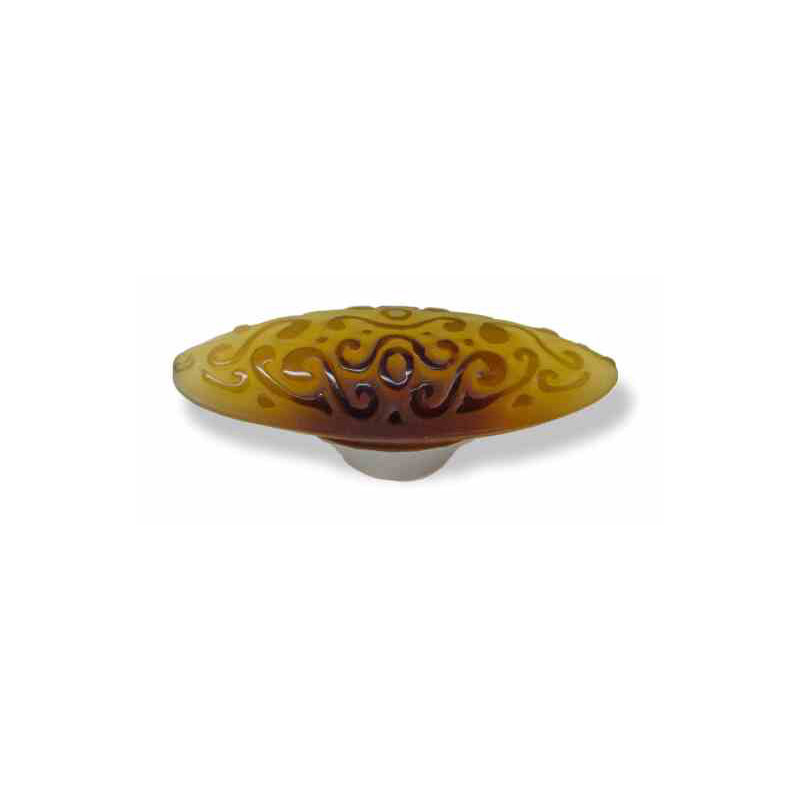 3-3/4" Betsy Fields Scroll Pull, Frosted Amber