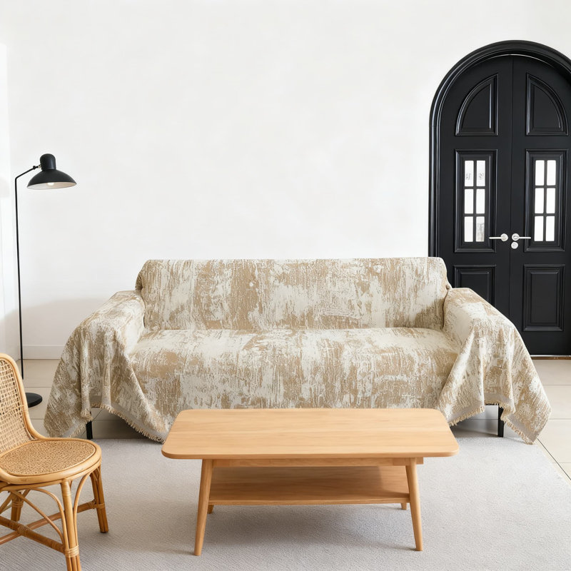 Housse de canapé modulaire en chenille avec motif géométrique abstrait, protecteur de meubles durable et lavable pour animaux de compagnie et décoration intérieure