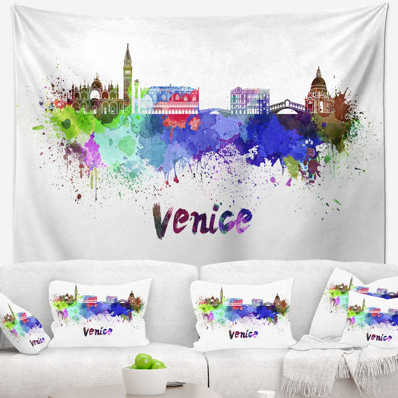 Tapisserie de venise skyline Cityscape, H 32 po x l 39 po