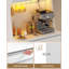 Kitchen Cabinets with LED & Power Outlet, Tall Kitchen Cupboard with Countertop and Drawers, Pantry Storage Cabinet, Adjustable Shelves, for Dining Room, 40 × 75 × 180 cm