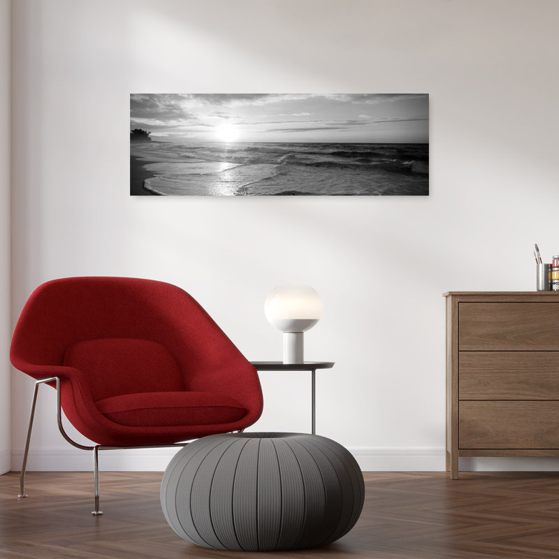 Sunset Over The Sea by Dan Merkel - Wrapped Canvas Panoramic Print, 30.48 cm H x 91.44 cm W