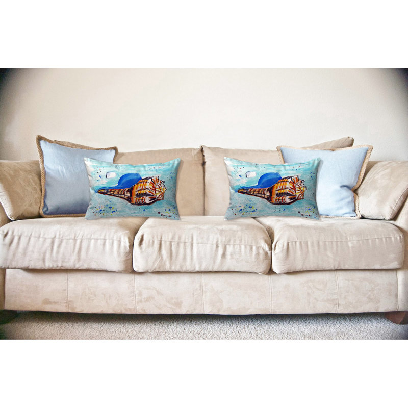 Shell Outdoor Reversible Throw Pillow