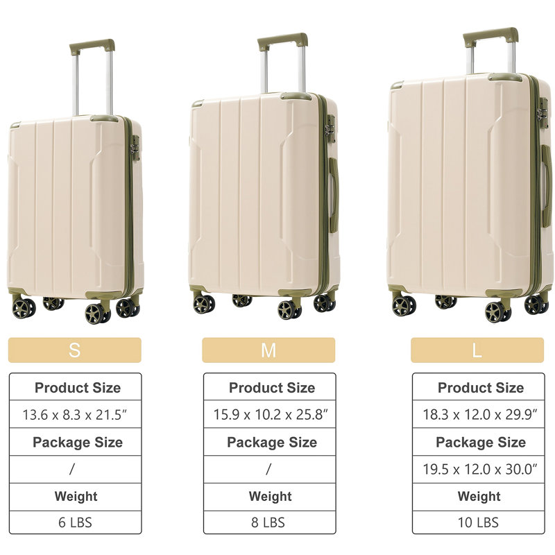 Ensemble de 3 valises extensibles à coque rigide en ABS avec double pivot, ensemble de bagages avec serrure TSA (20/24/28 pouces)