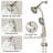 Drill-Free Slide Bar Combo Rain Showerhead 7-Setting Hand, Dual Shower Head Spa System-118534818