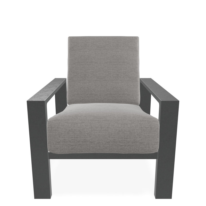 Larssen Deep Seating Cushion Arm Chair, Graphite, Rain Graystone