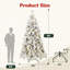  Arbre de Noël enneigé artificiel pré-éclairé avec branches en PVC, lumières, aiguilles de pin, décor des Fêtes-706235345