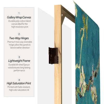 Carterville Van Gogh Art Canvas Folding Room Divider