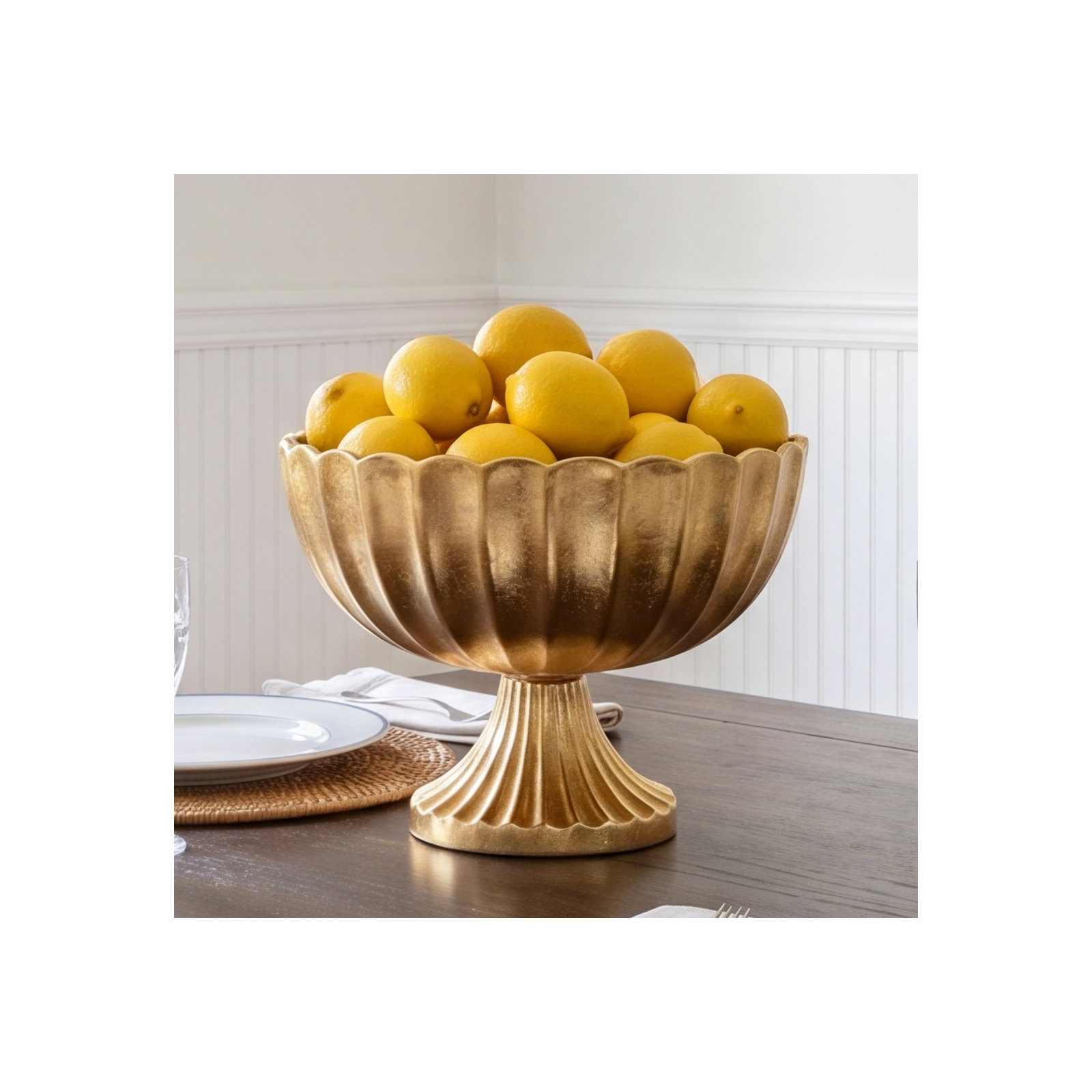Abrams Handmade Metal Table Vase, 6.25" H x 8.5" W x 8.5" D