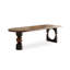 Bureau brun en demi-cercle en bois massif-130910277