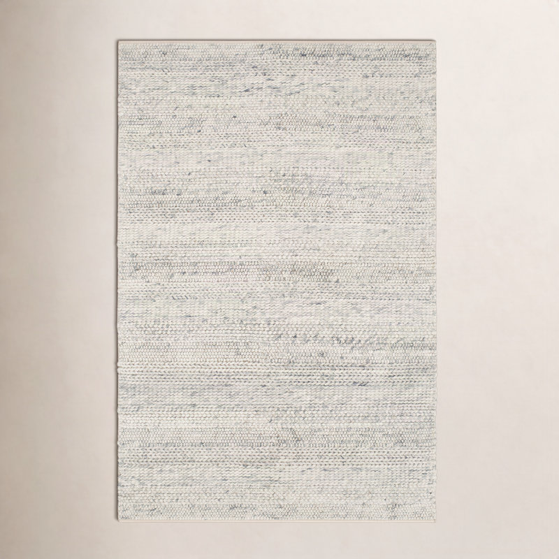 Tapis crème / beige / ardoise en laine tissé à plat Zekia, Rectangle de 10 pi x 14 pi