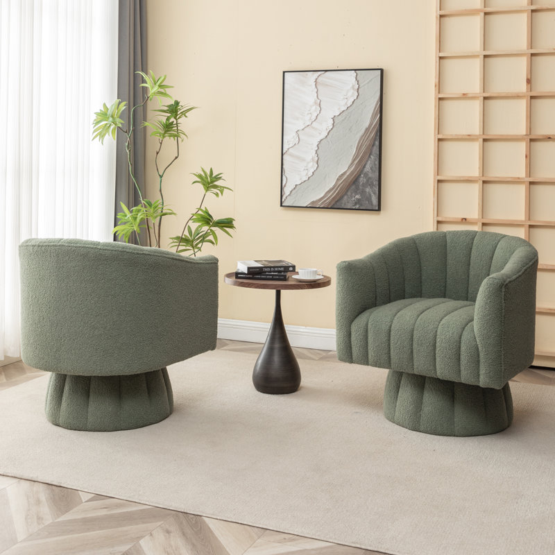 Aila Upholstered Armchair, Green 100% Polyester