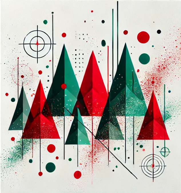 Art moderne sur toile forêt festive, H 30 po x l 30 po x P 1,5 po