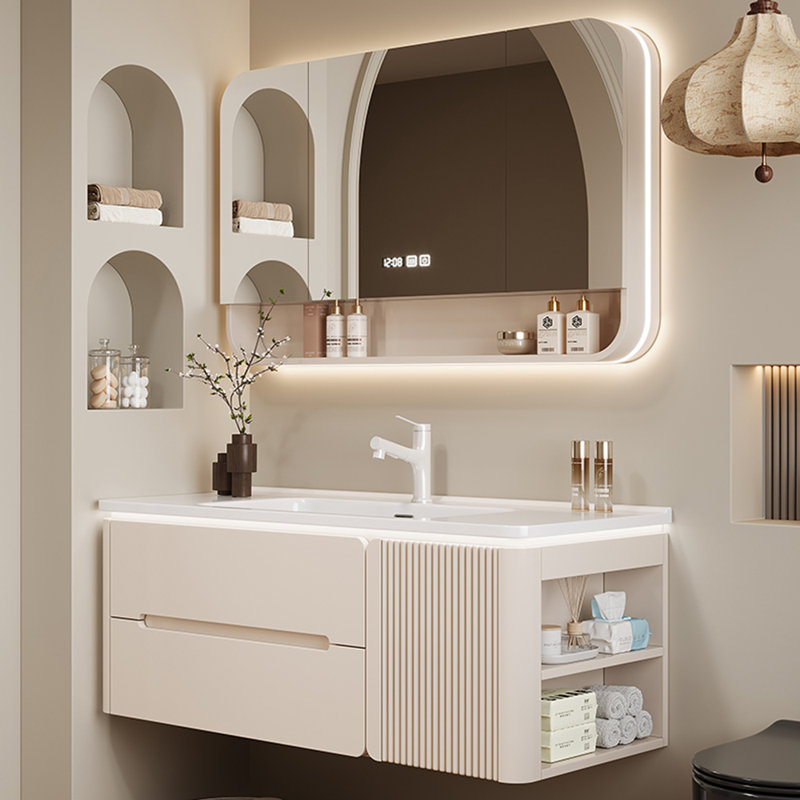Armoire de salle de bain de style français crème