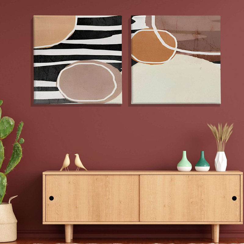 Elegant Decorative Canvas Paintings (2 Pieces), 15.8 x 15.8 Inches Each | 100% Canvas with 100% Wooden Frame | Perfect for Living Room or Bedroom Decor, Eye-Catching Art for Modern Spaces