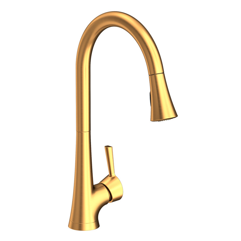 Vespera Single Handle Pull Down Kitchen Faucet, Satin Gold (PVD)