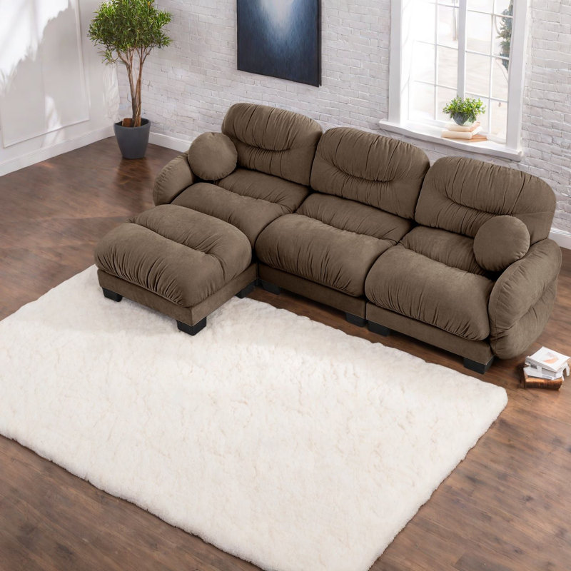 Cloud Comfort Sectionals Chenille 3 Seat Modern Modular Home Sofa