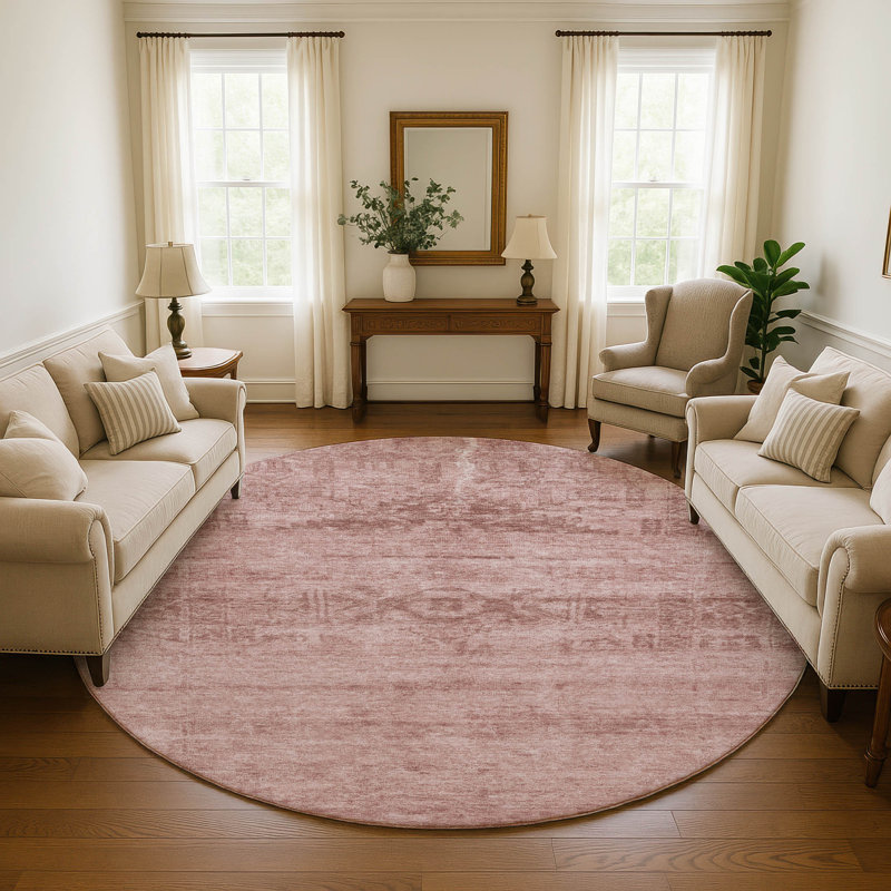 Premium Machine Washable Lampkins AMF1647 Global Rug, Round 8'