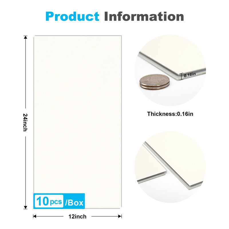 24'' x 12'' Interlocking  Wall Tiles,Waterproof,Easy to Install,SPC Wall Panling for Shower,Kitchen(20 sq.ft./Box), White