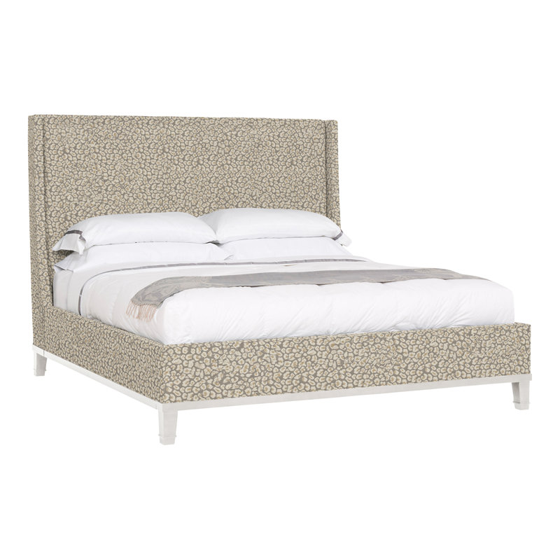 Michael Weiss Upholstered Wingback Bed, Worthy Snow, Casa Blanca