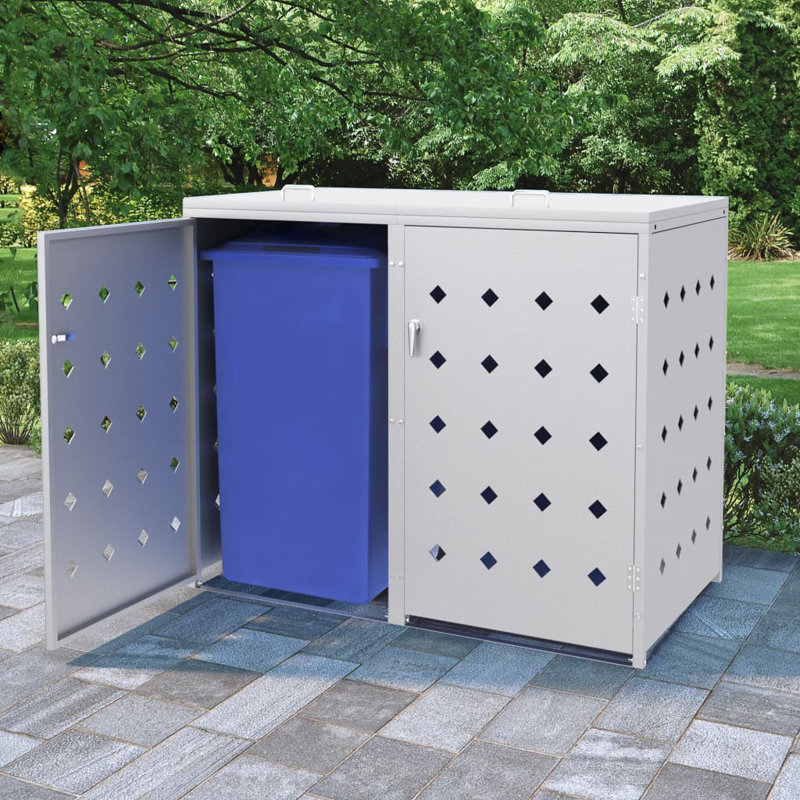 Remise à déchets horizontale en acier inoxydable l 4,53 pi. X P 2,54 pi.