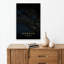 Skopje Night Map Abstract Modern City Wall Art Print 1 Piece Wrapped Canvas Wall Art-381312268
