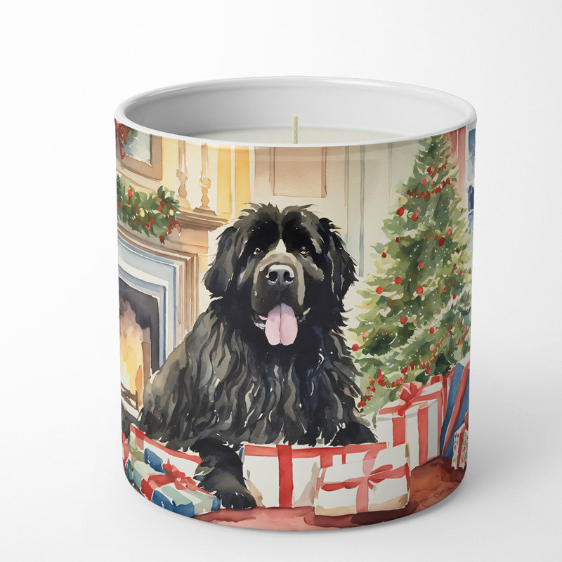 Bougie de Noël parfumée avec support en céramique