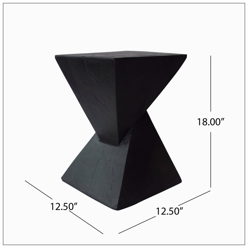 Hurley Concrete Top End Table, Black