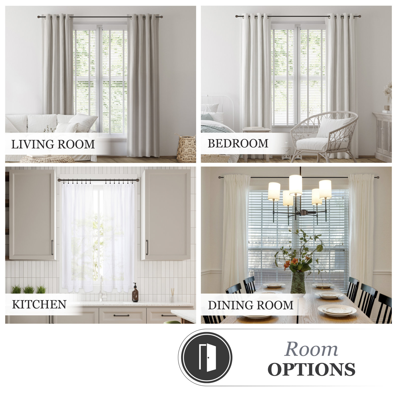 Berkley Kenney Beckett 5/8" Standard Decorative Window Curtain Rod, 28'' - 48'', Oil Rubbed Bronze