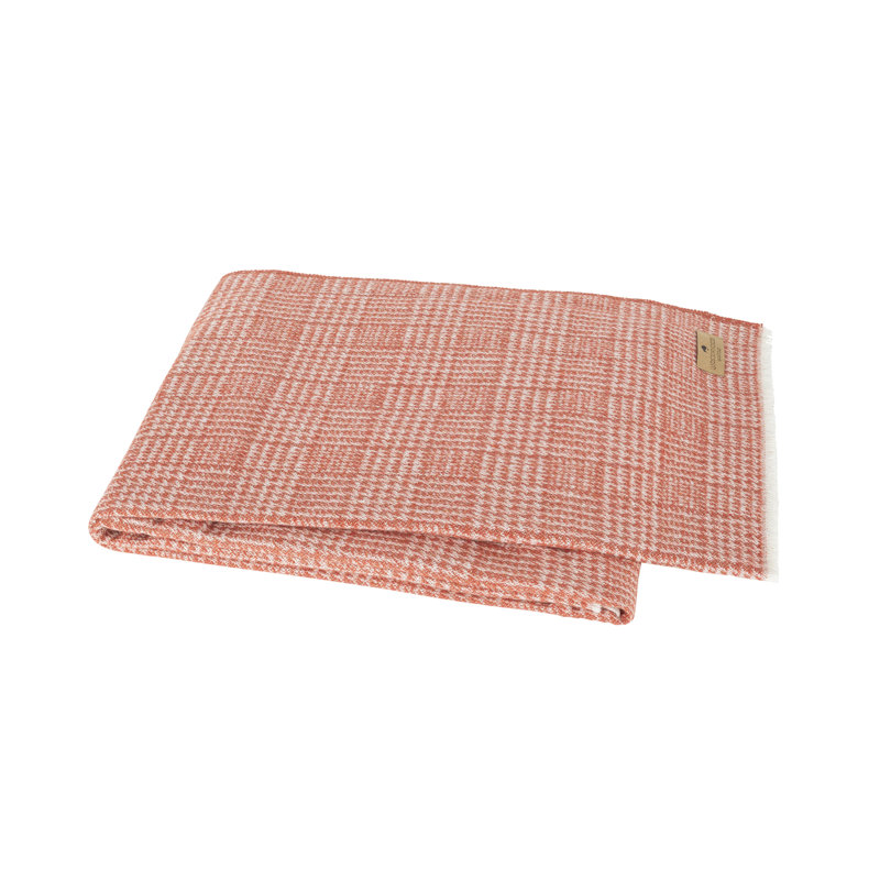Sutton Plaid Throw,  Spicy Orange Houndstooth