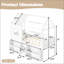 Lit mezzanine simple avec tablettes et escaliers de rangement, lit mezzanine avec toit en forme de maisonnette et fenêtre, conception enfantine et sans sommier, blanc