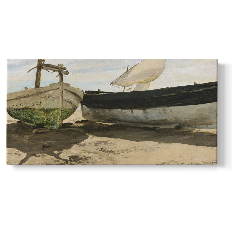 Nautical Series-CDVI- Toile tendue avec châssis tendue - Prêt à accrocher, H 17 po x l 33 po, Doré