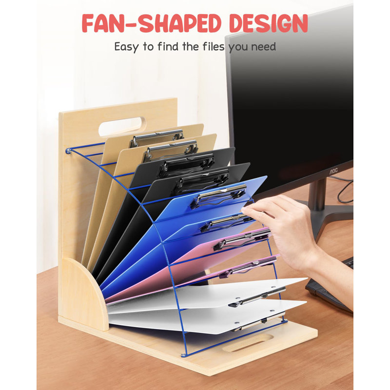 Wood And Metal Clipboards With Storage Rack Small Board Organizer For Classroom Office