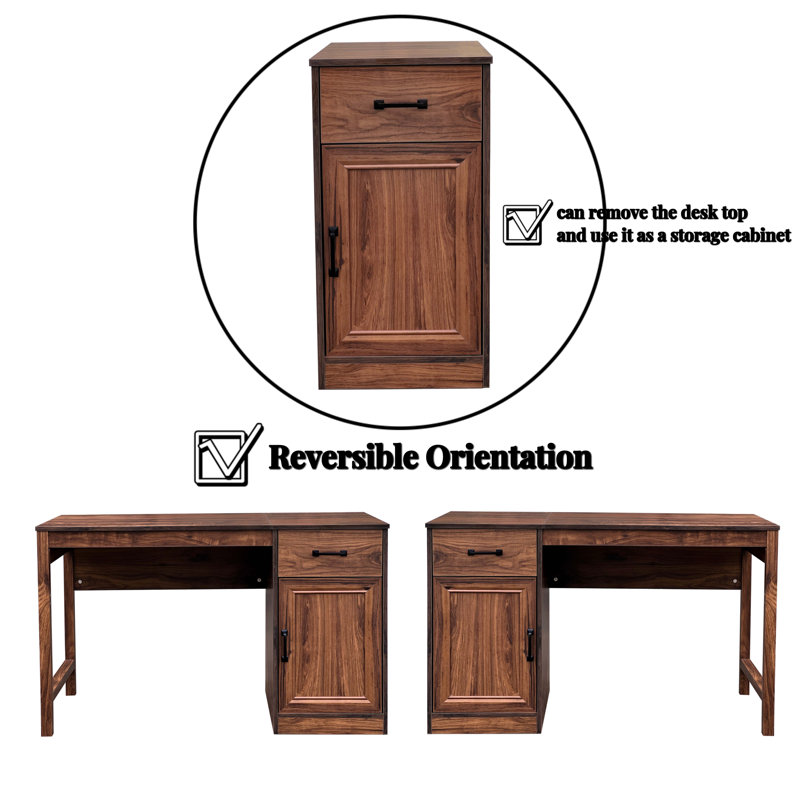 Hitchin Reversible Orientation  47" Desk, Walnut