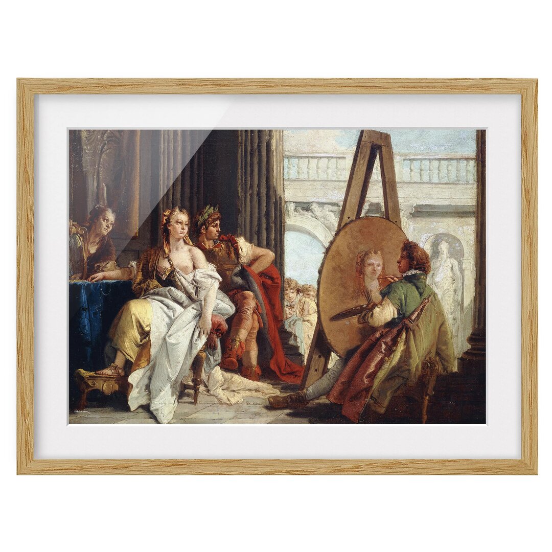 Gerahmtes Poster Alexander der Große von Giovanni Battista Tiepolo