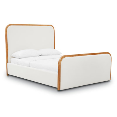 Toscano Wood Trim Queen Bed in Polar White