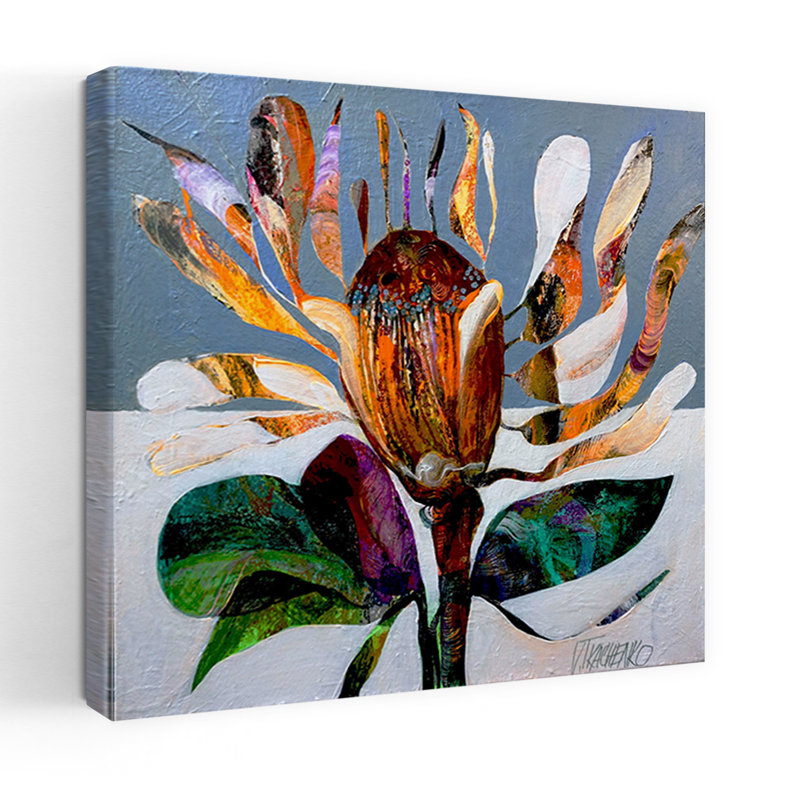 Art floral contemporain, H 36 po x l 36 po