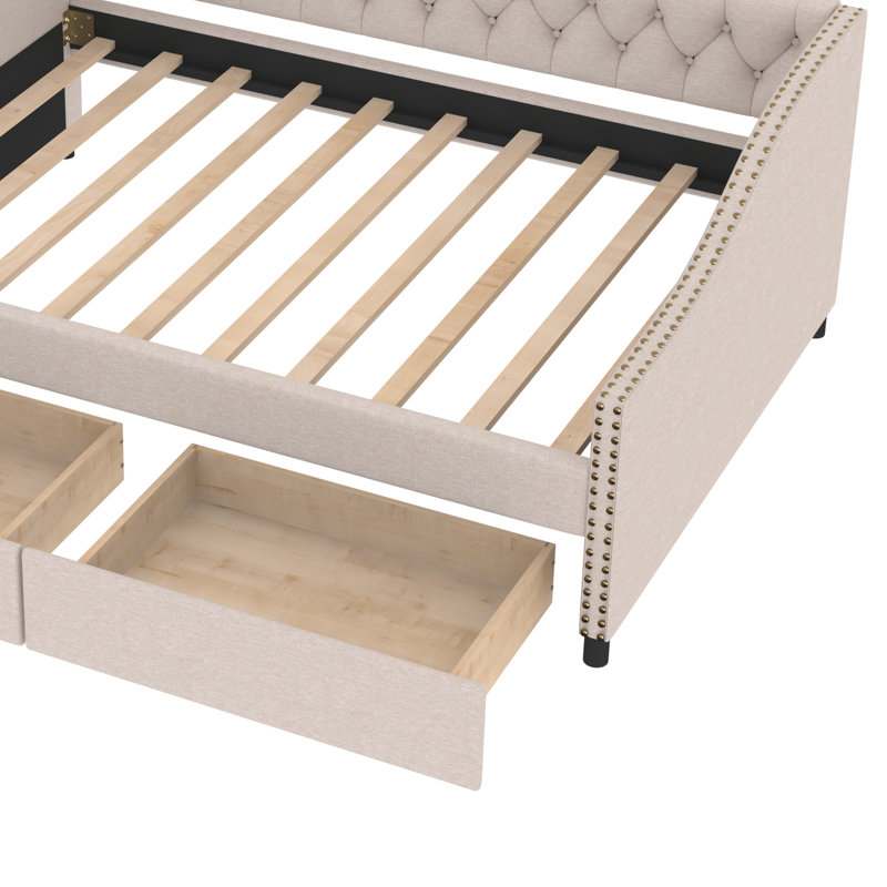 Audy Upholstered Daybed, Beige